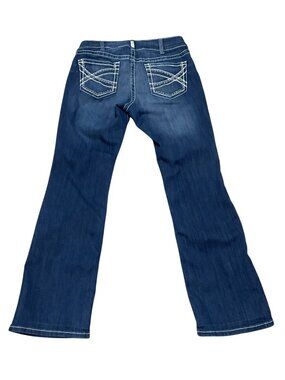 Ariat Real Denim Bootcut Jeans Size 32R Blue Cotton Blend w/ Contrast Stitch